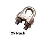 1 2 Zinc Plated Malleable Wire Rope Clip 25 pack