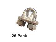 1 4 Galvanized Drop Forged Wire Rope Clips 25 pack