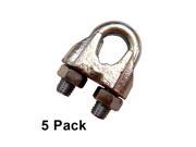 7 8 Zinc Plated Malleable Wire Rope Clip 5 pack