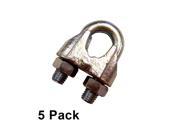 1 Zinc Plated Malleable Wire Rope Clip 5 pack