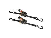 1 x 6 Retractable Ratchet w Vinyl Coated S Hooks and Push Button
