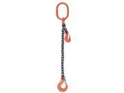 5 8 x 10 Adjustable Single Leg Chain Sling w Sling Hook Grade 100