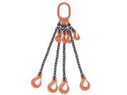 9 32 x 15 Adjustable Quad Leg Chain Sling w Sling Hook Grade 100