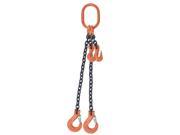 3 8 x 5 Adjustable Double Leg Chain Sling w Sling Hook Grade 100