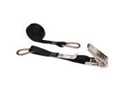 1 x 10 Stainless Steel Black Thumb Ratchet Strap w Carabiner Clips
