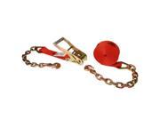 2 x 27 Ratchet Strap Red w Chain Extension