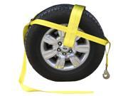 Yellow Adjustable Tow Dolly Strap with 4? Top Strap and Twisted Snap Hook