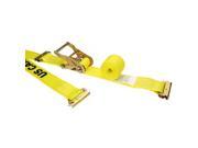 2 x 12 Yellow E Track Ratchet Strap w Double Fitted End