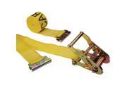 2 x 12 Yellow E Track Ratchet Strap w Spring E Fittings
