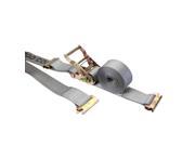 2 x 16 Gray E Track Ratchet Strap w Double Fitted End