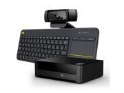 Quantum Byte Windows 10 Mini PC Desktop Logitech K400 Plus Keyboard Logitech HD Pro Webcam C920 Camera Bundle