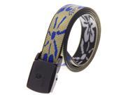 Rockway fashion hiking beltt Colorful two sides nylon belt fashionable flower pattern 31mm wide unisex narrow quickly use with YKK POM buckle Blue