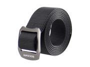 Rockway solid duty belt Narrow nylon belt with alloy buckle freely double adjust waistband for tactical sports Black
