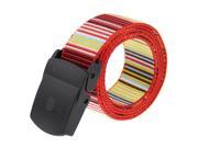 Rockway travel belt Stripes nylon with dupont nylon buckle anti allery and airport friendly Red