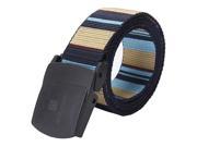 Rockway travel belt Stripes nylon with dupont nylon buckle anti allery and airport friendly Blue