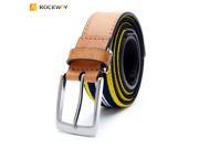 Unisex Golf Belt Genuine Leather Belt with Elastic Webbing and Zinc Alloy Needle Buckle Excellent Resilient Belt