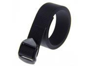 Rockway wearable nylon belt and hand polished carbon fiber buckle sturdy lightweight and metal free Black