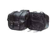 Diamond Plate™ 2pc Heavy Duty Waterproof PVC Studded Motorcycle Saddlebag Set Both bags measure 14 1 2 x 13 1 2 x 8 .