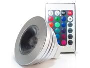 Multi color Changing LED MR16 RGB Spotlight 12V 3W w IR Remote Control Bead Surface Lens Standard Size
