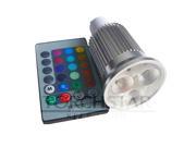 110V 3*3W RGB Color Changing GU10 LED Spotlight w IR Remote 75Watt Equivalent 45 Degree Beam Angle 3in1 LED RGB