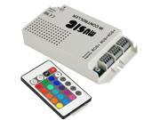 12V 60W 5A RGB LED Music Controller w 24 key IR Remote Sound activated 3 Channels Output for RGB Products and RGB LED Strip Lights