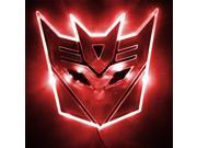 Edge Glowing LED Transformers DECEPTICONS Car Emblem RED