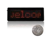 RED COLOR Battery Powered Scrolling LED Name Badge Mini Display Name Tag w Permanent Magnet