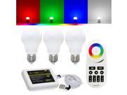 WiFi RGB White LED Smart Bulb Kit 3 pcs 6W RGBW Color Changing LED Smart Light Bulbs WiFi Hub RGBW RF Remote Controller for Home Decorative Accent Light