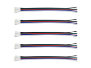 5pack 5 pin Male Extension Connector with Wire Cable Quick Jumper for Flexible Five Channel LED Strip Light RGBW RGBWW