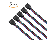 5pcs Pack RGB LED Light Strips 4 Pin Female Connection Cable 8cm Quick Jumper one connector