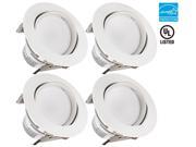 4 Inch LED Gimbal Recessed Retrofit Downlight 11W 65W Equiv. Dimmable Directional Ceiling Light Fixture ENERGY STAR UL listed 5000K Daylight 5 YEARS WARRA