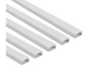 5 PACK of 1M 3.3ft U Shape Aluminum Channel for Surface and Recessed Single Dual Row LED strip installation with Oyster White Cover End Caps and Mounting Clips