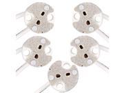 5pcs Pack Mini Bi Pin Socket up to 75 Watts Ceramic Body with Mica Covers for Light Bulbs with Base GU5.3 G4 MR11 MR16