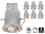 Recessed Lighting Kit 3 Inch ETL listed Air Tight IC Housing Satin Nickel Swivel Trim LED Dimmable GU10 Bulb Warm White Rotatable Spotlight Fixture Decor