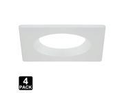 4 Inch Interchangeable Trim Ring Recessed Light Fixture Trim for Torchstar Recessed Downlight Square White Pack of 4