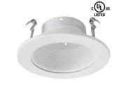 4 Inch Recessed Can Light Trim with White Metal Step Baffle for 4 Inch Recessed Can Fit Halo Juno Remodel Recessed Housing Line Voltage Available