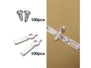 100 Pack Mounting Brackets for LED Strip Light Fixing Clip One Side Fixing 100 Screws Included 10.8mm Hollow Distance Ideal for 10mm Wide 3528 5050 5630 30