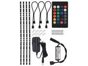 TORCHSTAR LED Multi color RGB Home Theater TV Backlight Kit 4pcs of LED Waterproof Strip Lights for Monitor Screen Background Accent lighting with UL adapter