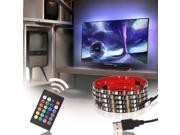 USB LED Multicolor RGB TV Backlight Kit 4pcs of ETL listed 20 inch Waterproof Strip Lights 16 colors 4 modes RF Remote for Monitor Screen Furniture Cabinet