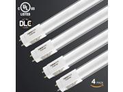 4 PACK 18W 4ft 48 T8 LED Tube Light Plug n Play Ballast Compatible DLC UL listed G13 LED T8 Fluorescent Single Dual End Powered Any Two Pins Connection