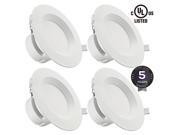 4 PACK 6? LED Recessed Downlight with Junction Box 9W 80W Equivalent Dimmable LED Ceiling Light Fixture IC Rated Air Tight Wet Location 2700K Soft White