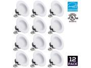 12 PACK Wet Location 4 inch Dimmable Recessed LED Downlight 12W 85W Equivalent ENERGY STAR 5000K Daylight 850lm Retrofit LED Recessed Lighting Fixture