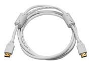 High Speed HDMI Cable 6ft 28AWG w Ferrite Cores White