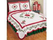 Christmas Evergeen Garland Quilt King Red and Green