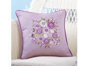 Ribbon Daisy and Rose Accent Pillow