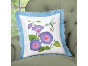 Hummingbird and Morning Glory Pillow Cover