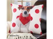 Bandana Dog Polka Dot Accent Pillow