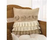 Burlap Rose Ruffle Design Pillow Cover