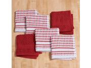 Terry Kitchen Dish Cloths Set of 6 RED