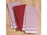 Terry Kitchen Towels Set of 3 RED